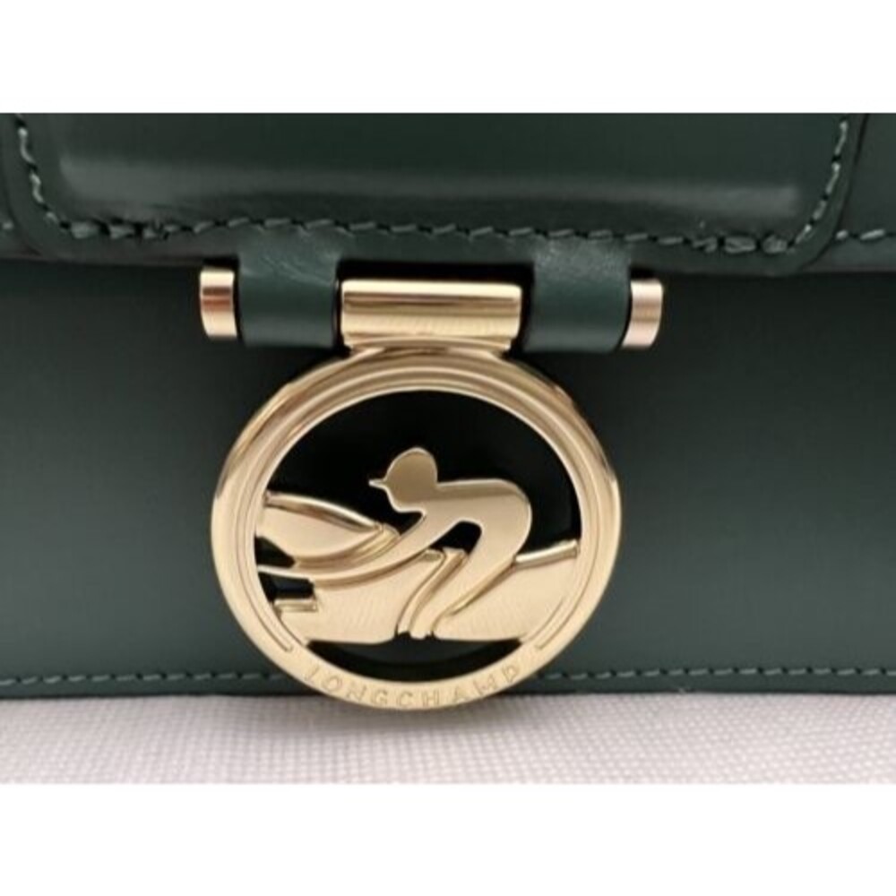 Longchamp Small Box Trot Crossbody Green Boxtrot Leather Handbag New $595 - Picture 8 of 14